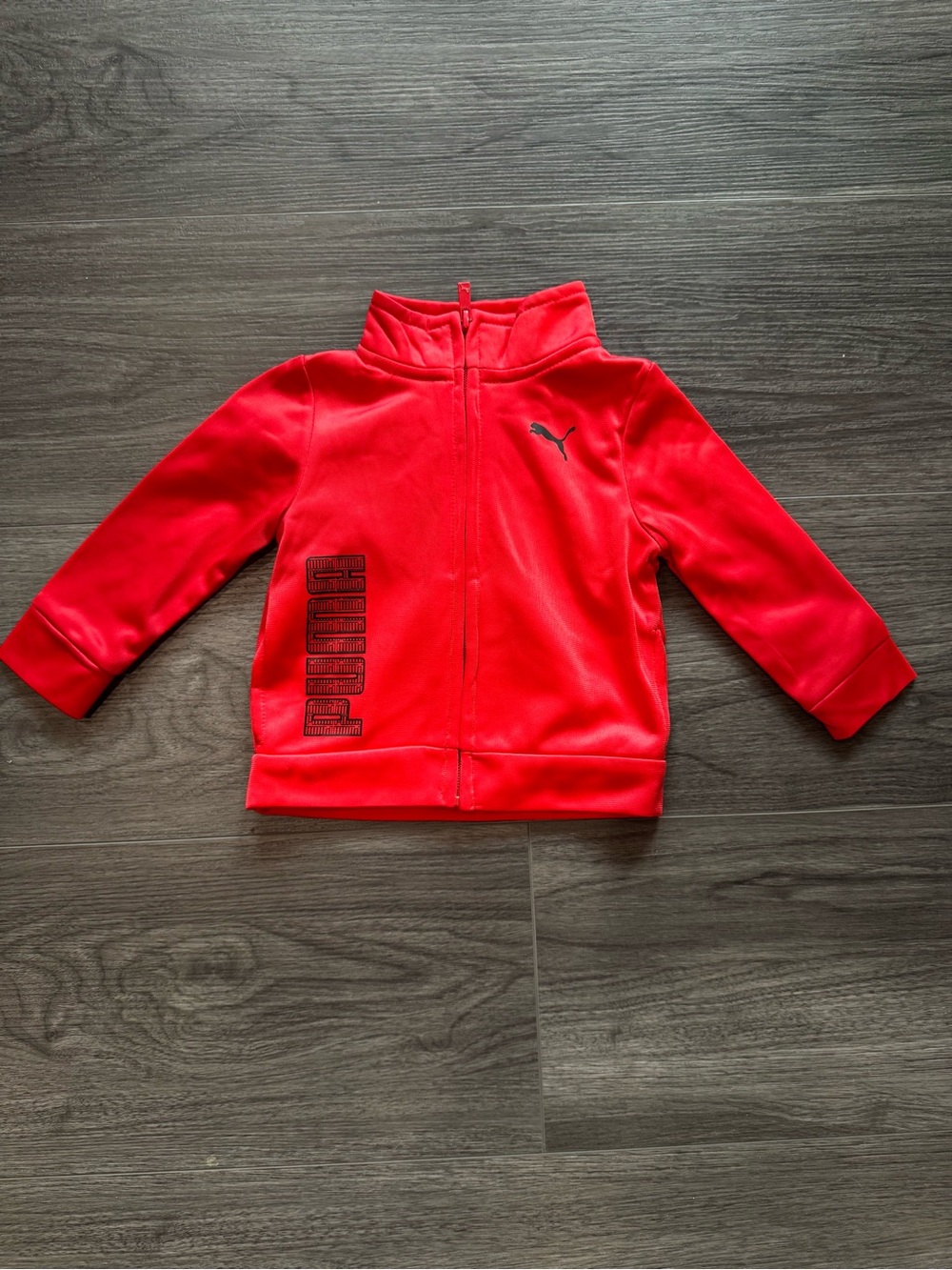 Puma Bright Red Kids Zip Track Jacket